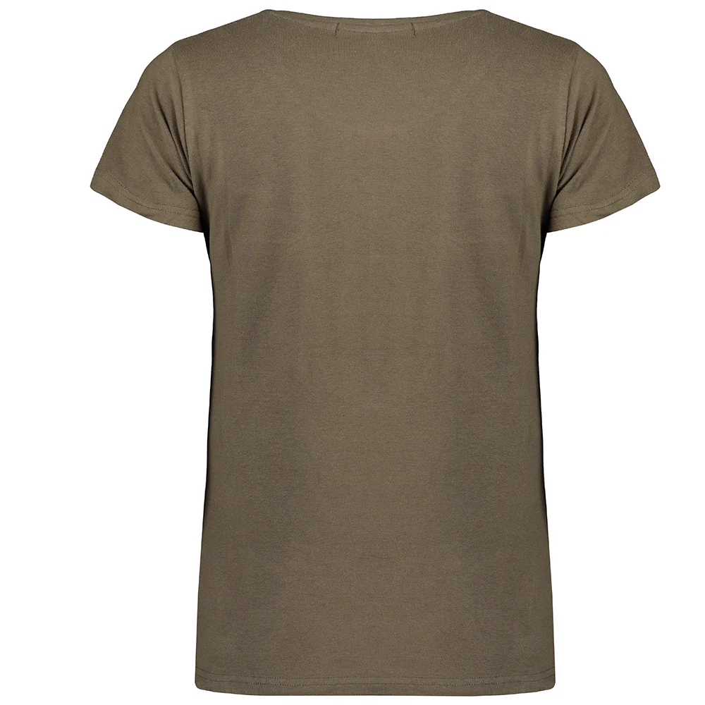 Camiseta De Mujer Jefolly  Caqui - Image 2