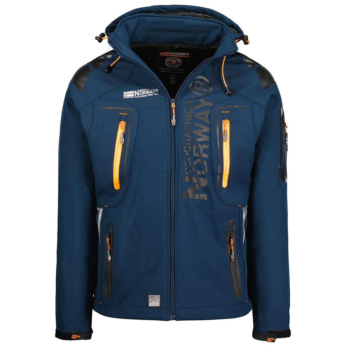 Chaqueta Softshell De Hombre Techno Azul Marino / Naranja