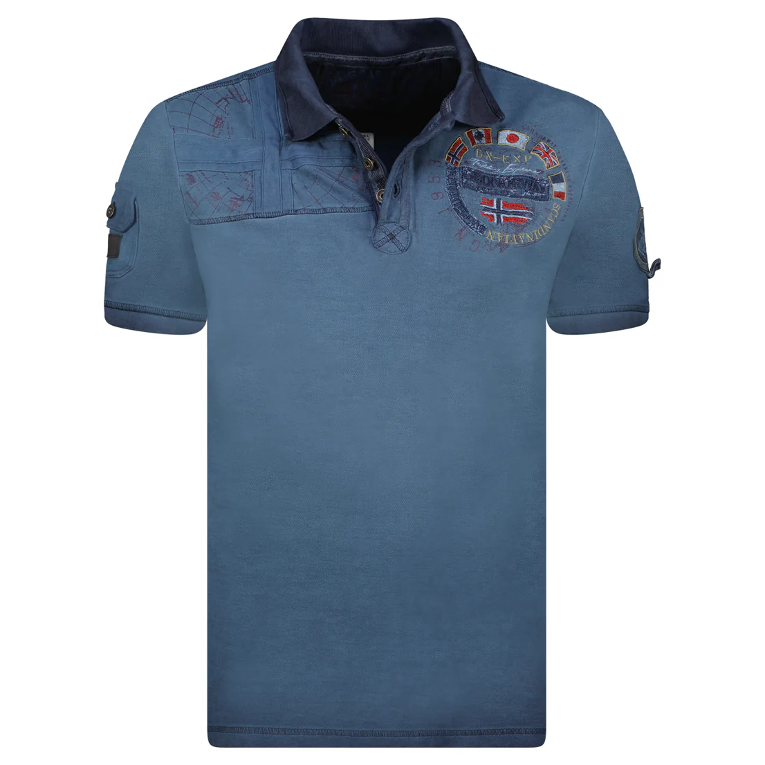 Polo De Hombre Kinflat Azul Marino