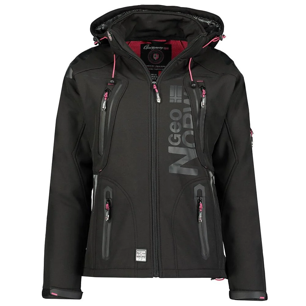 Softshell De Mujer Tisland Negro / Llamativo Rosa